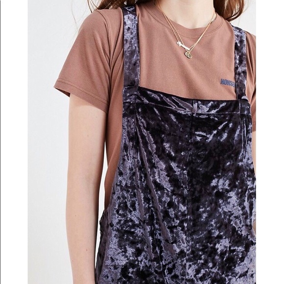 SHAPELESS BLUE VELVET OVERALLS - Picture 6 of 8